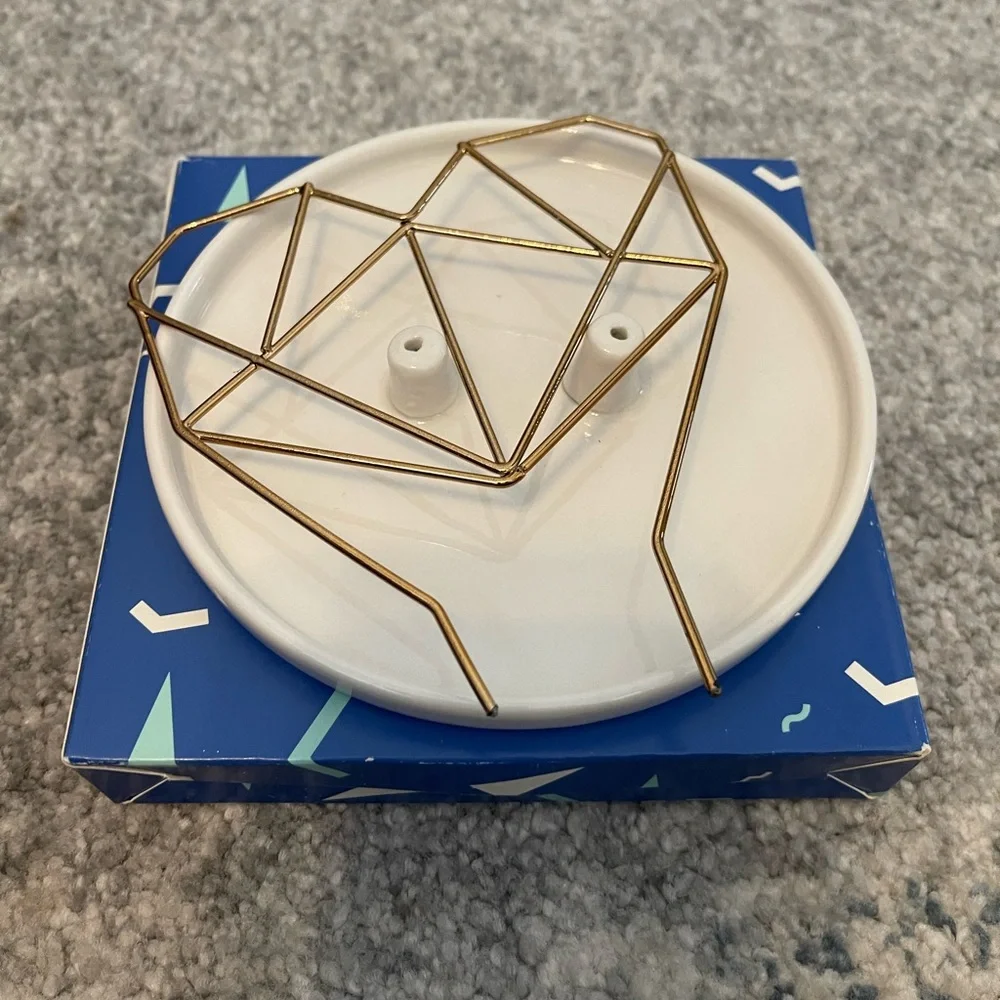COXET WIRE HEART CERAMIC JEWELRY HOLDER
